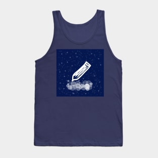 Pencil, writer, artist, draw, write, technology, light, universe, cosmos, galaxy, shine, concept Tank Top